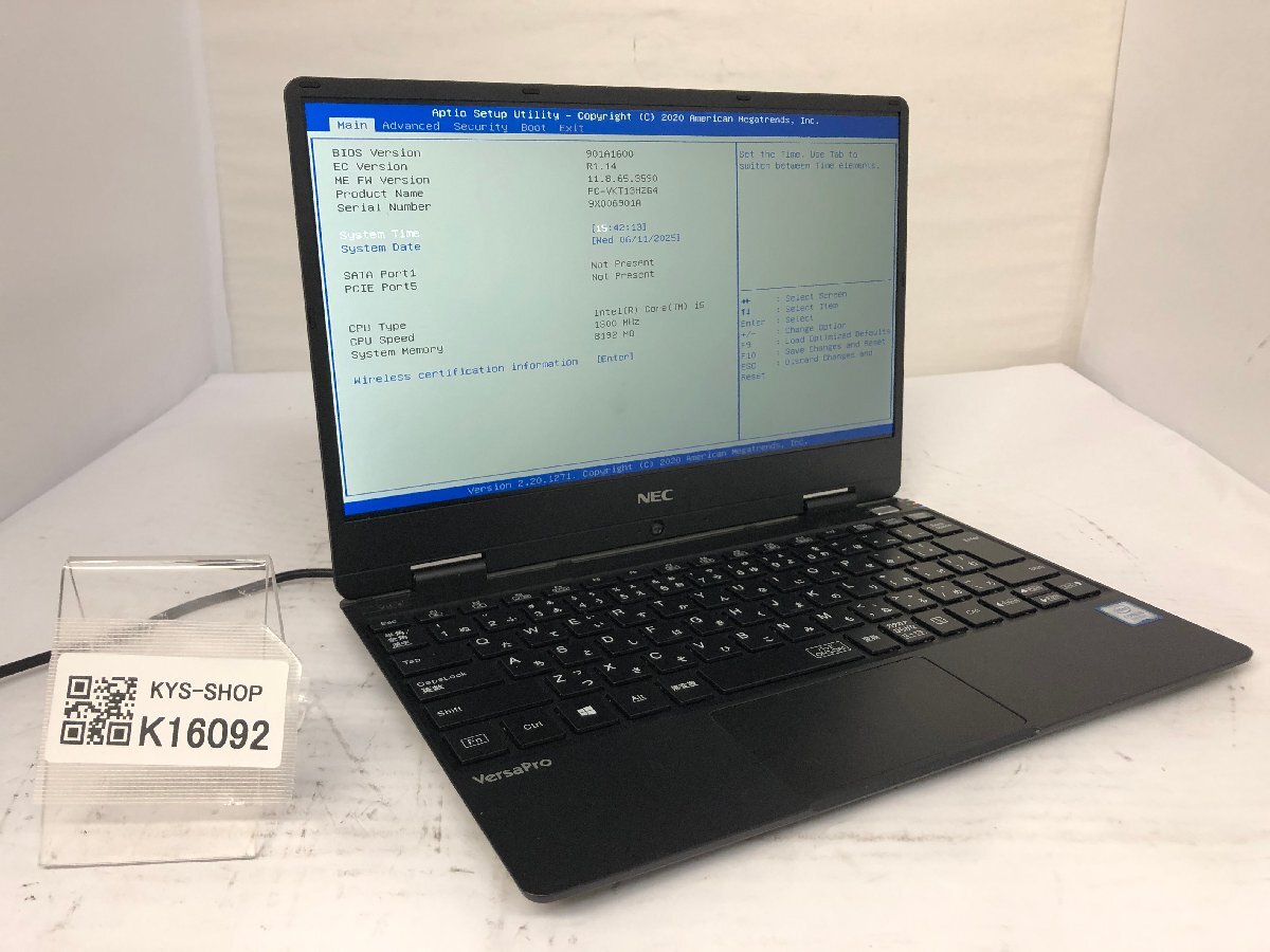 ジャンク/ NEC PC-VKT13HZG4 Intel Core i5-8200Y メモリ8.19GB ストレージ無し 【K16092】拍卖