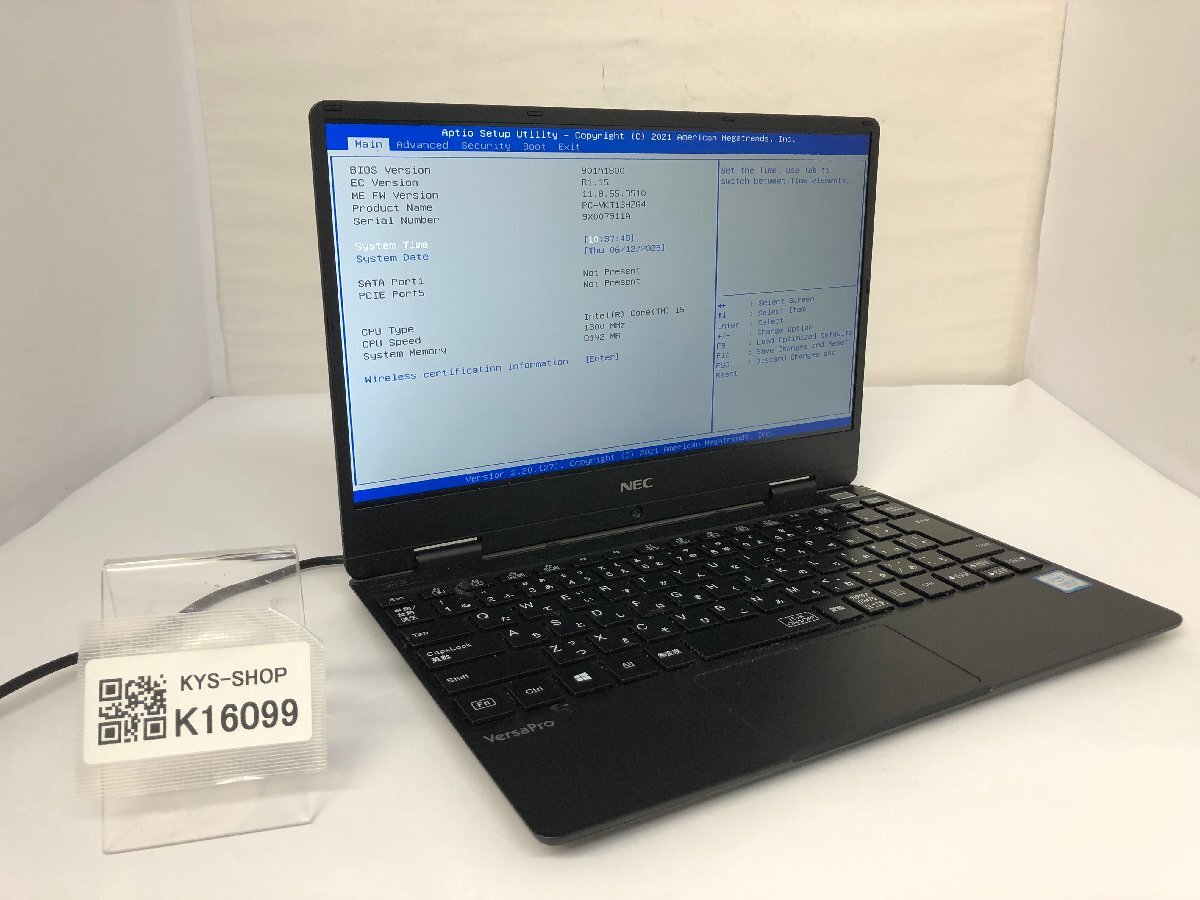 ジャンク/ NEC PC-VKT13HZG4 Intel Core i5-8200Y メモリ8.19GB ストレージ無し 【K16099】拍卖