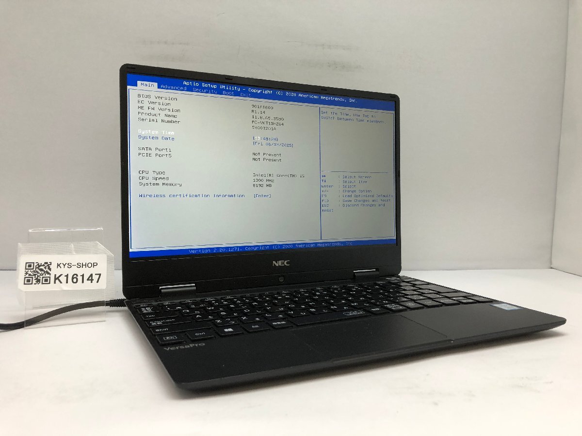 ジャンク/ NEC PC-VKT13HZG4 Intel Core i5-8200Y メモリ8.19GB ストレージ無し 【K16147】拍卖