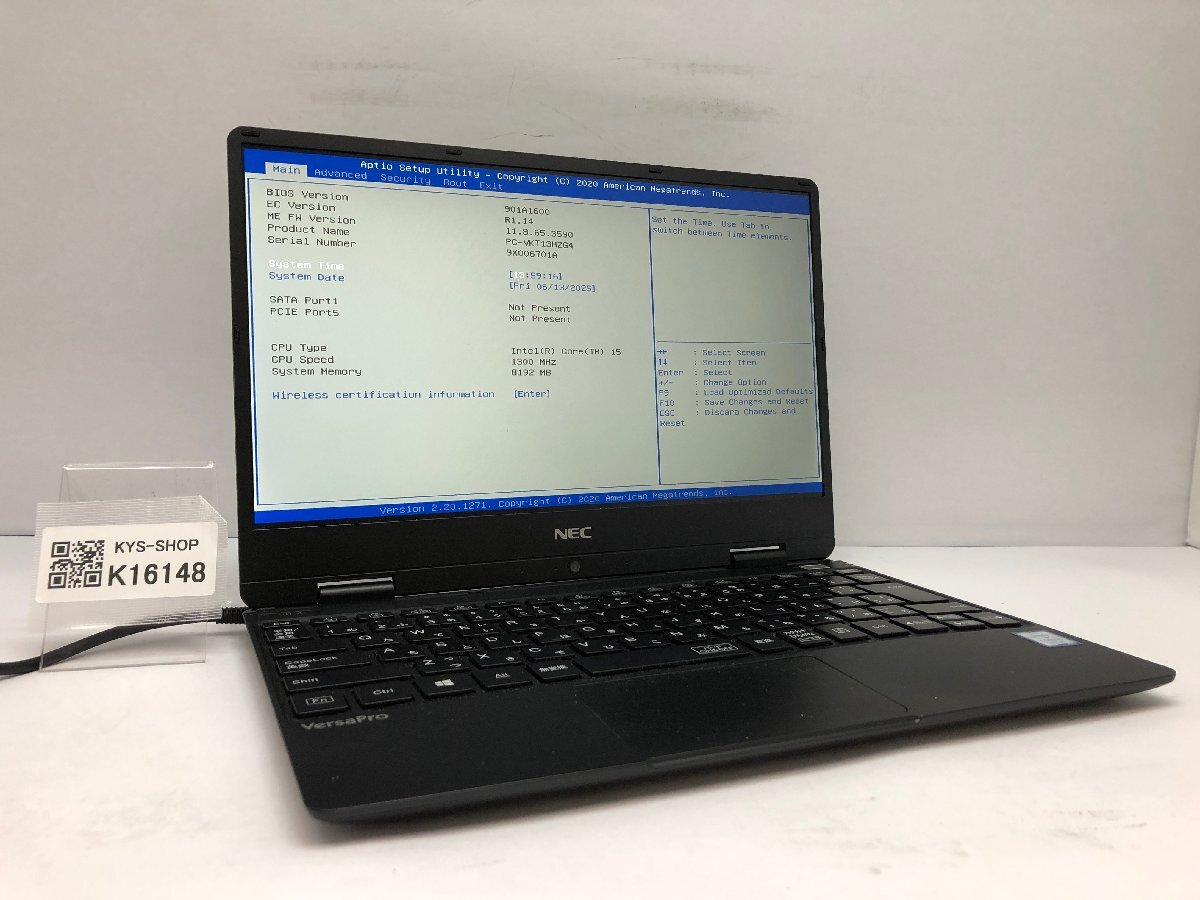 ジャンク/ NEC PC-VKT13HZG4 Intel Core i5-8200Y メモリ8.19GB ストレージ無し 【K16148】拍卖