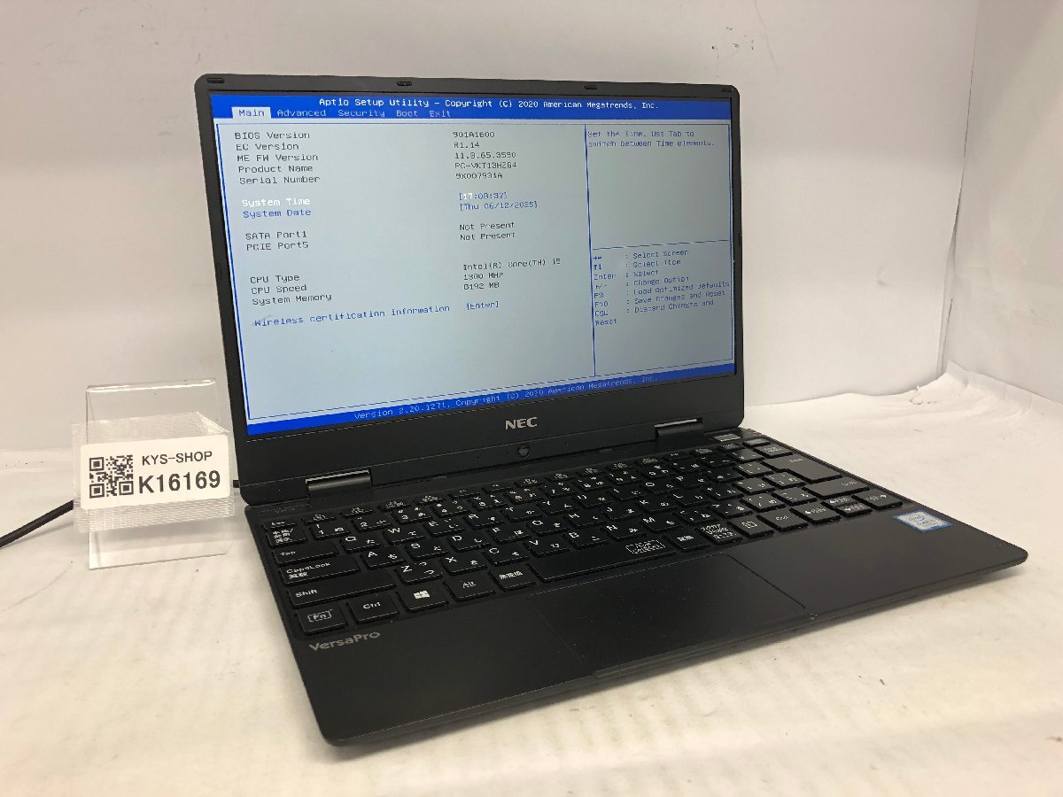 ジャンク/ NEC PC-VKT13HZG4 Intel Core i5-8200Y メモリ8.19GB ストレージ無し 【K16169】拍卖