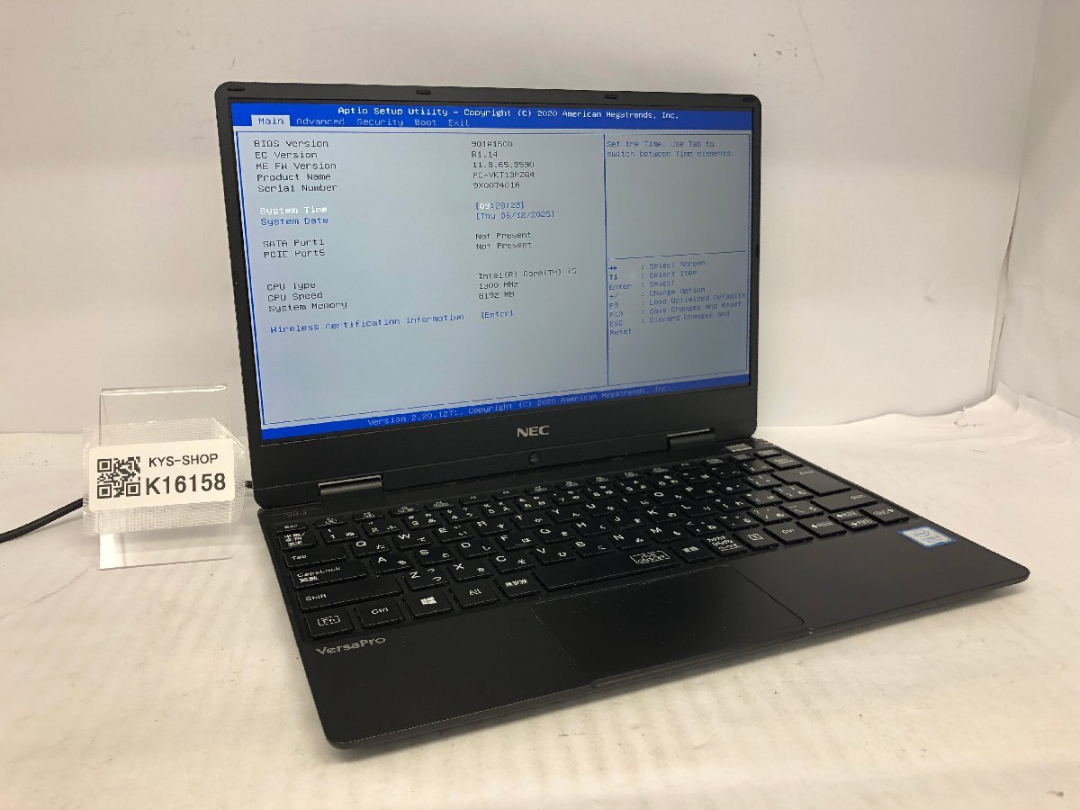 ジャンク/ NEC PC-VKT13HZG4 Intel Core i5-8200Y メモリ8.19GB ストレージ無し 【K16158】拍卖
