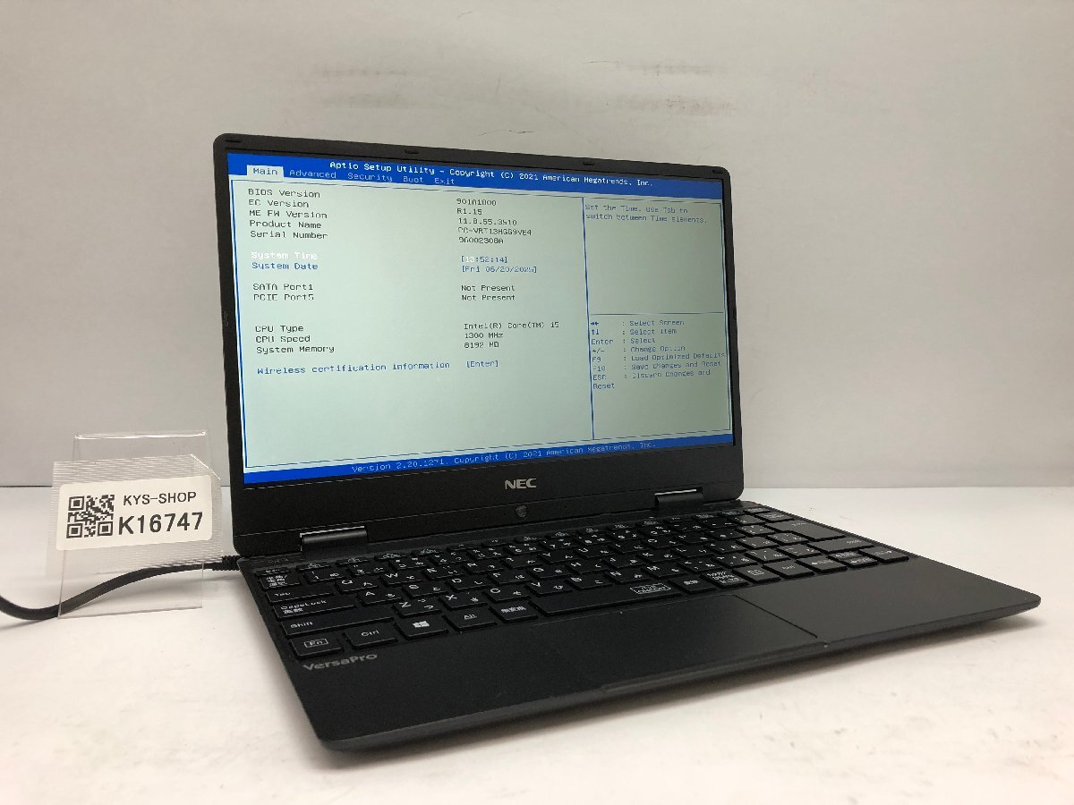 ジャンク/ NEC PC-VRT13HGG9VE4 Intel Core i5-8200Y メモリ8.19GB ストレージ無し 【K16747】拍卖