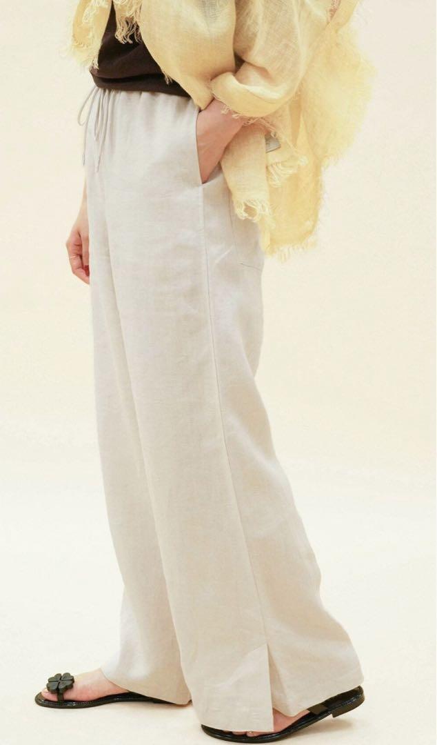 ∞ 2023ss IENA イエナ リネン ワイド イージー パンツ 38 ナチュラル リラックス ∞拍卖