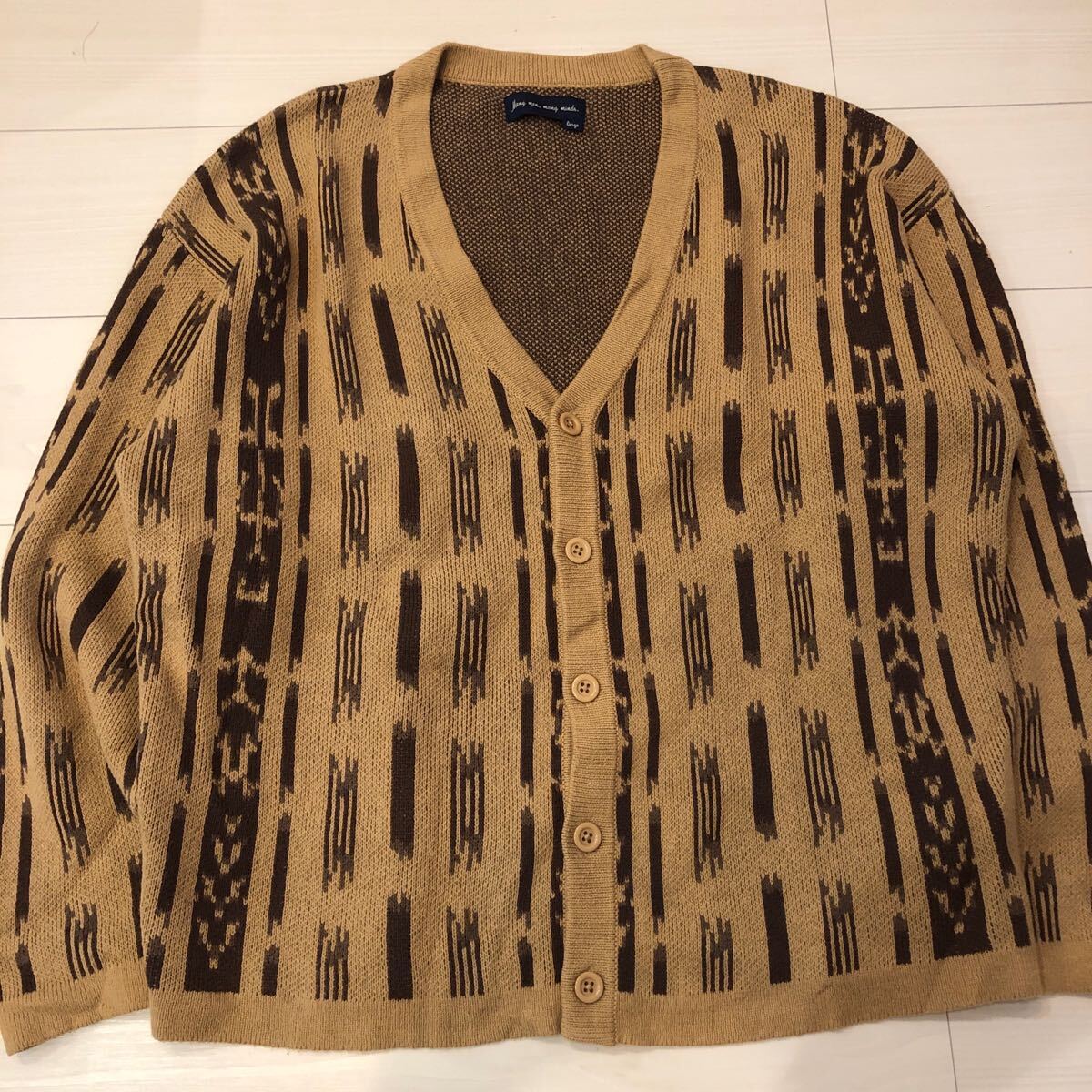 many men many minds カーディガン 総柄 ブラウン y2k ニット セーター ジャガード アーガイル柄 00s ストリート アメカジ 拍卖