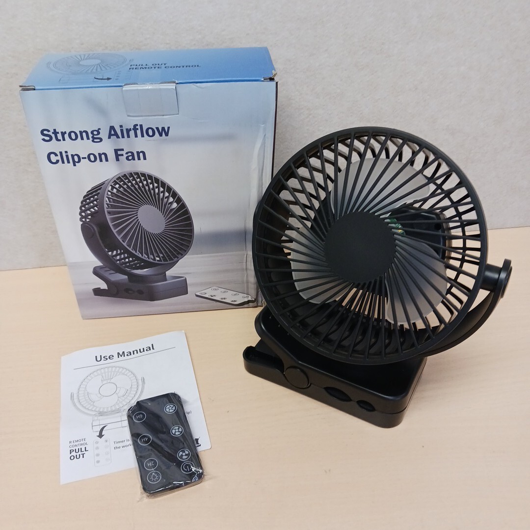 y060605k USB扇風機 充電式 マグネット/クリップ/直置き 設置 3段階風量 タイマー付き 静音 ブラック ライト3段階拍卖