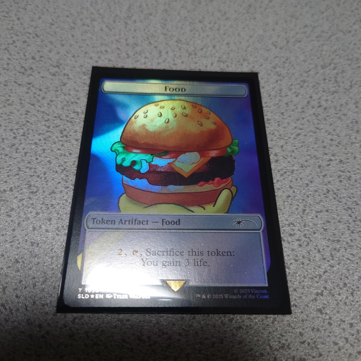 MTG SLD 食物 トークン 英語foil 一枚 ボーダーレス Secret lair Sponge Bob スポンジボブ シークレットレイヤー 即決拍卖