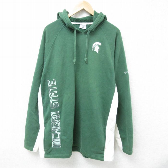 XL/古着 コロンビア 長袖 スウェット パーカー メンズ 00s ミシガン 大きいサイズ ロング丈 ラグラン 緑他 グリーン 25jun03 中古 スエット拍卖