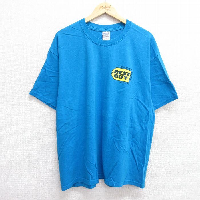 XL/古着 半袖 ビンテージ Tシャツ メンズ 00s BEST BUY コットン クルーネック 水色 25jun06 中古拍卖