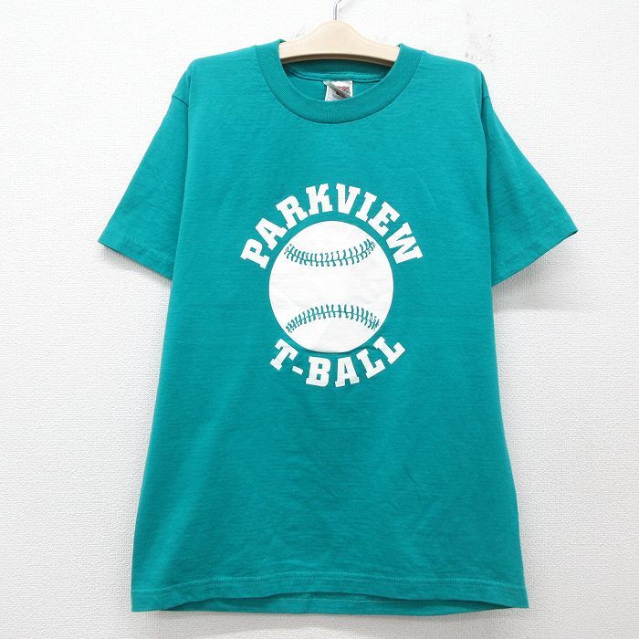 古着 フルーツオブザルーム 半袖 ビンテージ Tシャツ キッズ ボーイズ 子供服 00s PARKVIEW 野球 クルーネック 緑他 グリーン 25jun05拍卖