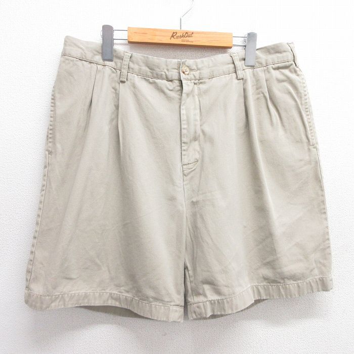 W37/古着 ノーティカ ブランド ショート パンツ ショーツ メンズ コットン 薄ベージュ カーキ 25jun03 中古 ボトムス 短パン ショーパン ハ拍卖