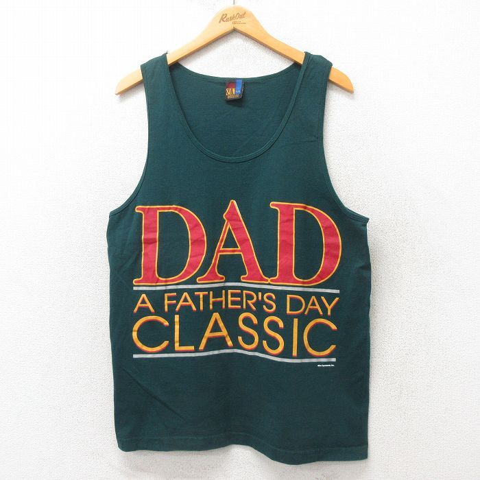 L/古着 ビンテージ タンクトップ メンズ 90s DAD コットン 緑 グリーン 25jun07 中古拍卖