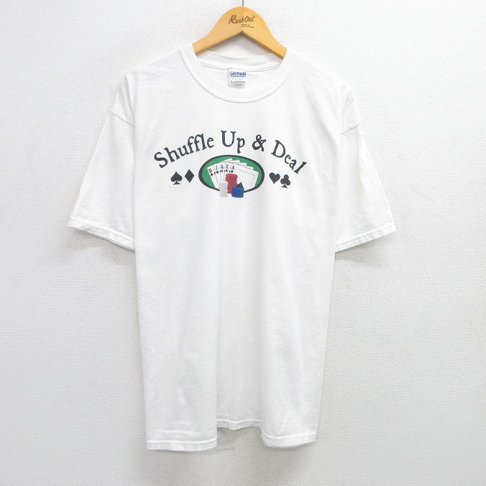 XL/古着 半袖 ビンテージ Tシャツ メンズ 00s Shuffle Up 大きいサイズ コットン クルーネック 白 ホワイト 25jun07 中古拍卖