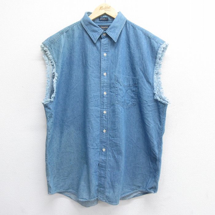 XL/古着 エアロポステール ノースリーブ シャツ メンズ 00s 大きいサイズ コットン 紺 ネイビー デニム 25jun16 中古 トップス拍卖