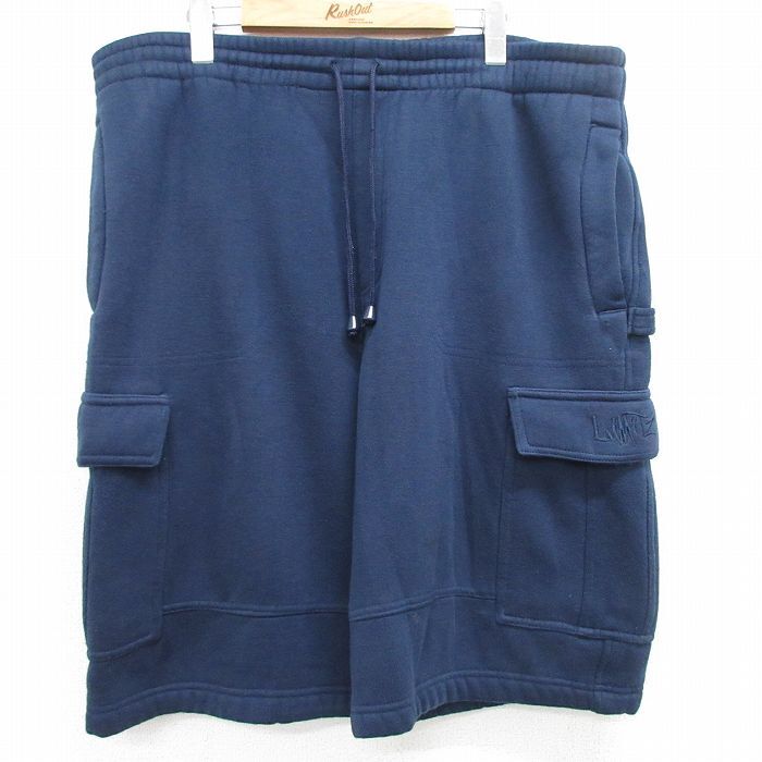 W40古着 ショート スウェット カーゴ パンツ ショーツ メンズ 00s 大きいサイズ 紺 ネイビー 25jun19 中古 ボトムス 短パン ショーパン拍卖