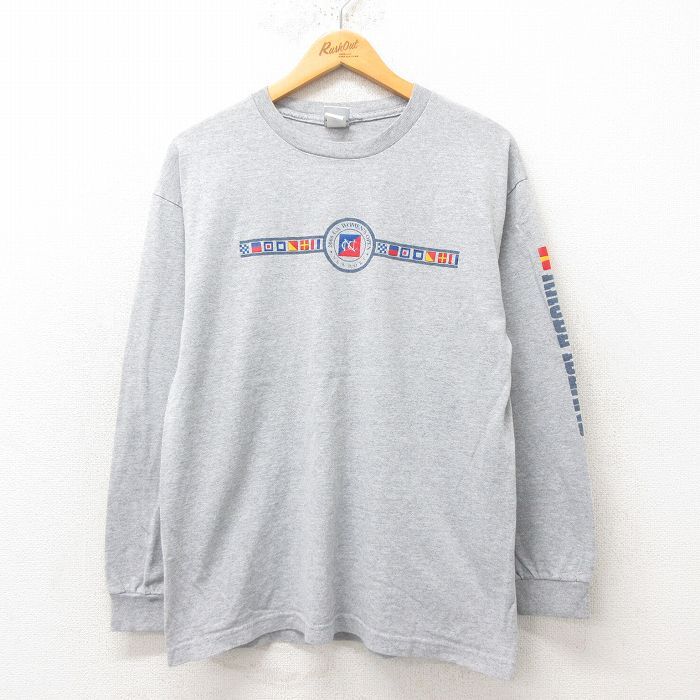 L/古着 長袖 ビンテージ Tシャツ メンズ 00s USオープン クルーネック グレー 霜降り 25jun13 中古拍卖