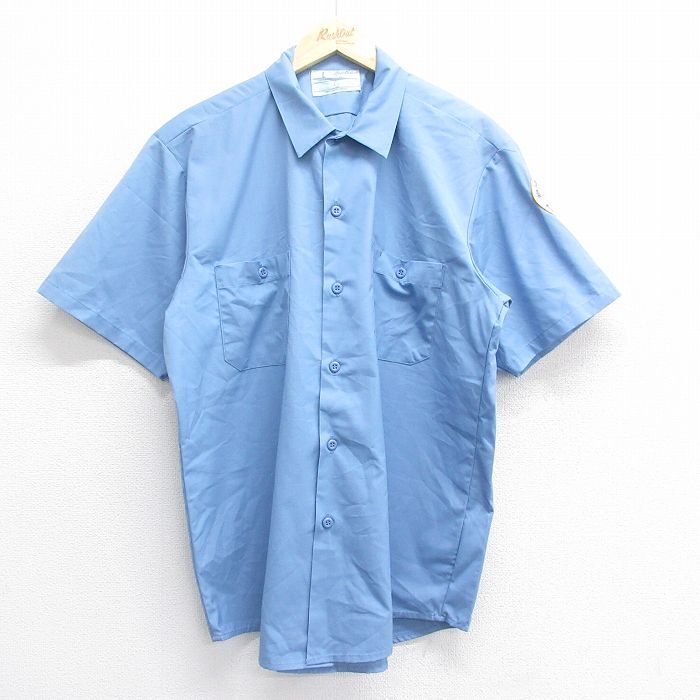XL/古着 半袖 ワーク シャツ メンズ 90s HOSPITAL 薄紺 ネイビー 25jun16 中古 トップス拍卖