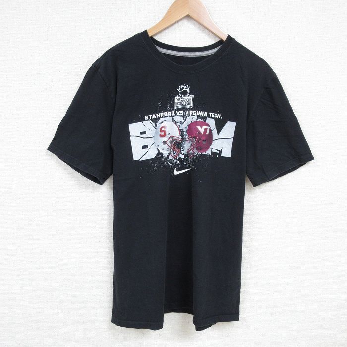 XL/古着 ナイキ NIKE 半袖 ブランド Tシャツ メンズ オレンジボウル コットン クルーネック 黒 ブラック 25jun19 中古拍卖