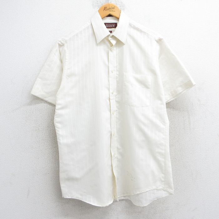 M/古着 半袖 シャツ メンズ 80s 薄黄色 イエロー ストライプ 25jun19 中古 トップス拍卖