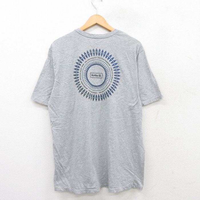 XL/古着 Hurley ハーレー 半袖 Tシャツ メンズ サーフボード クルーネック グレー 霜降り 25jun13 中古拍卖