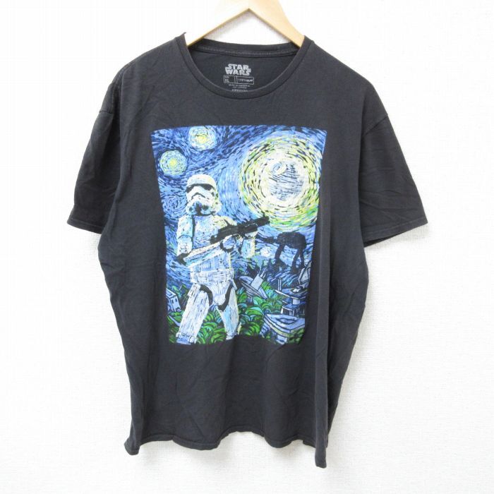 XL/古着 半袖 Tシャツ メンズ スターウォーズ STAR WARS ストームトルーパー コットン クルーネック 黒 ブラック 25jun19 中古拍卖