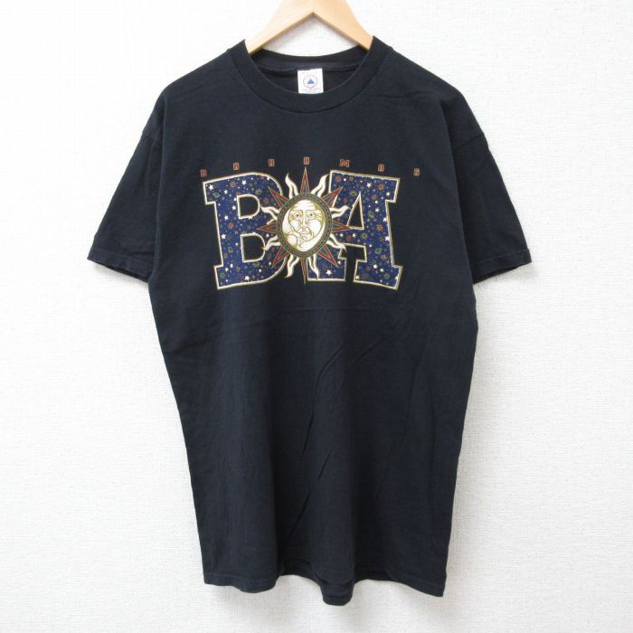 L/古着 半袖 ビンテージ Tシャツ メンズ 90s BA コットン クルーネック 黒 ブラック 25jun25 中古拍卖