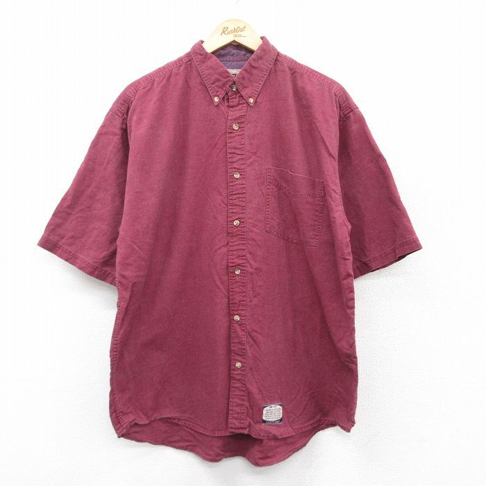 XL/古着 半袖 シャツ メンズ 00s コットン ボタンダウン エンジ系 25jun23 中古 トップス拍卖