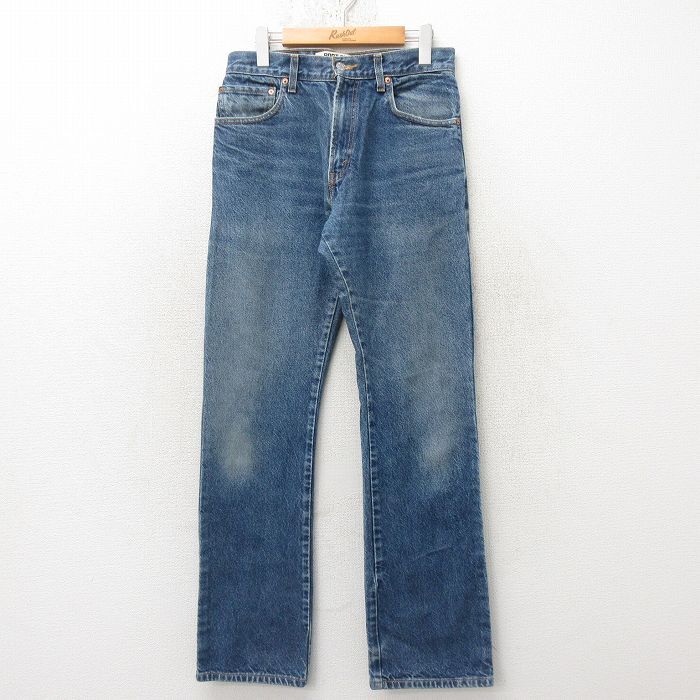W31/古着 ジーンズ Levis リーバイス 517 メンズ ヒゲ コットン 紺 ネイビー デニム 25jun20 中古 ボトムス ジーパン Gパン ロング パンツ拍卖