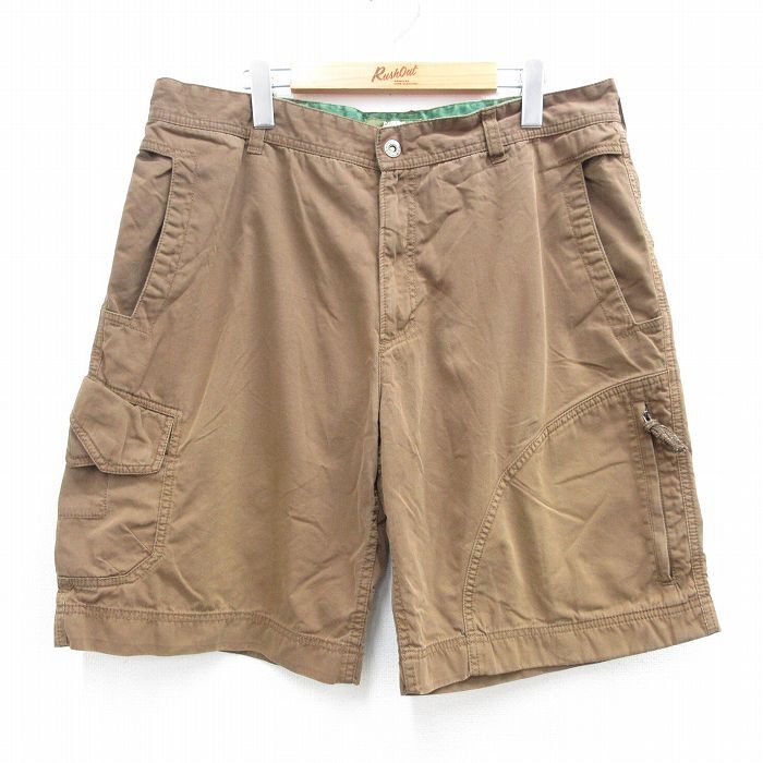 W37/古着 ショート パンツ ショーツ メンズ 茶 ブラウン 25jun23 中古 ボトムス 短パン ショーパン ハーフ拍卖