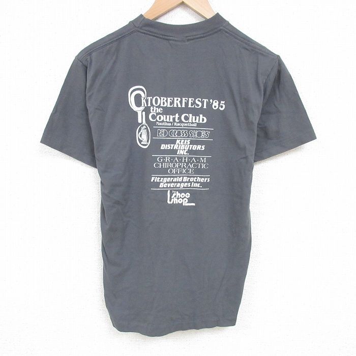 M/古着 半袖 ビンテージ Tシャツ メンズ 80s エクテロン クルーネック グレー 25jun20 中古拍卖