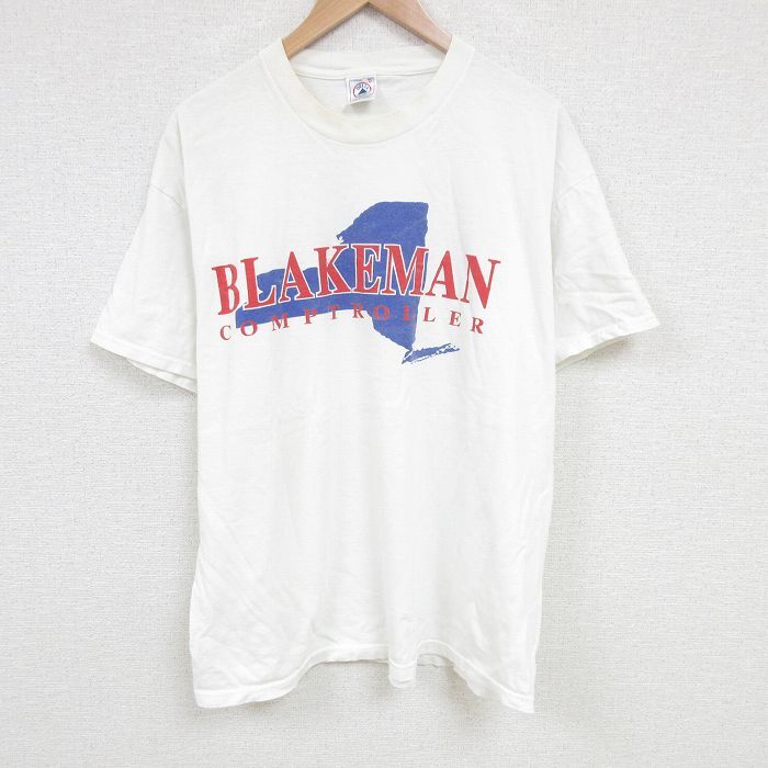 XL/古着 半袖 ビンテージ Tシャツ メンズ 00s BLAKEMAN 大きいサイズ コットン クルーネック 白 ホワイト 25jun20 中古拍卖