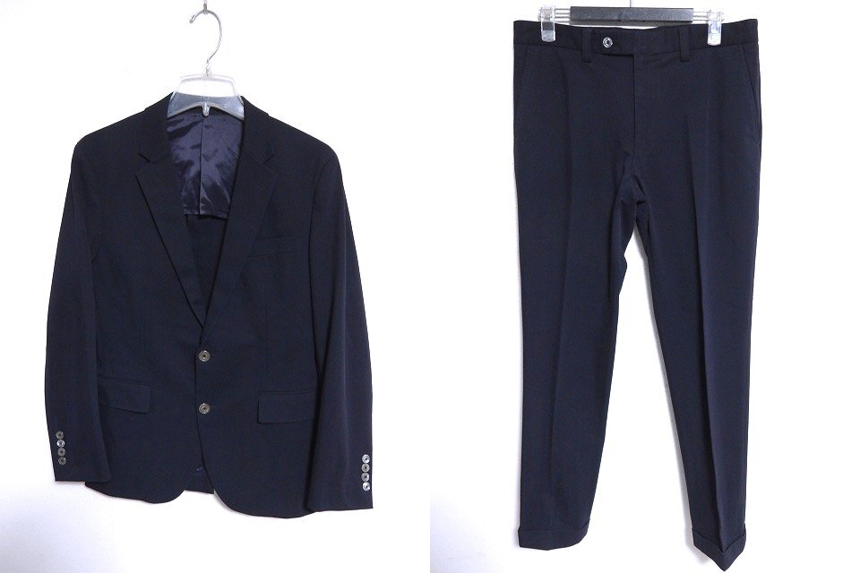z12514:EPOCA UOMO(エポカ ウオモ)スーツ上下セット セットアップ(ジャケット+パンツ)紺/46拍卖