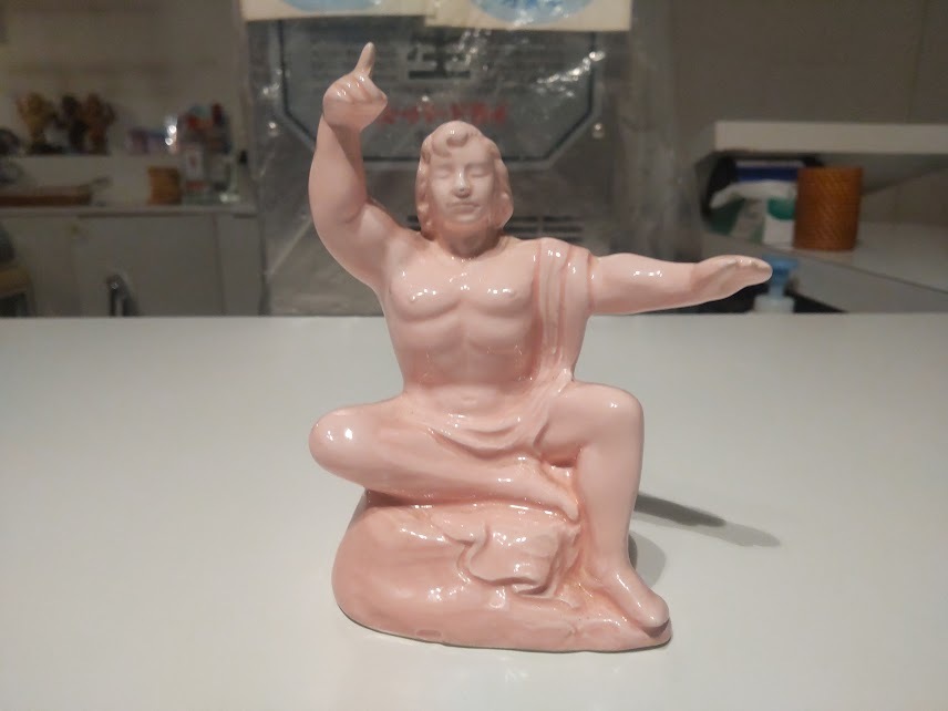 昭和レトロ★80年代★当時物 旅行 観光 おみやげ 世界遺産 長崎県 平和祈念像 貯金箱 置物 オブジェ★原爆 戦争 犠牲者 慰霊碑 筋肉 神様拍卖