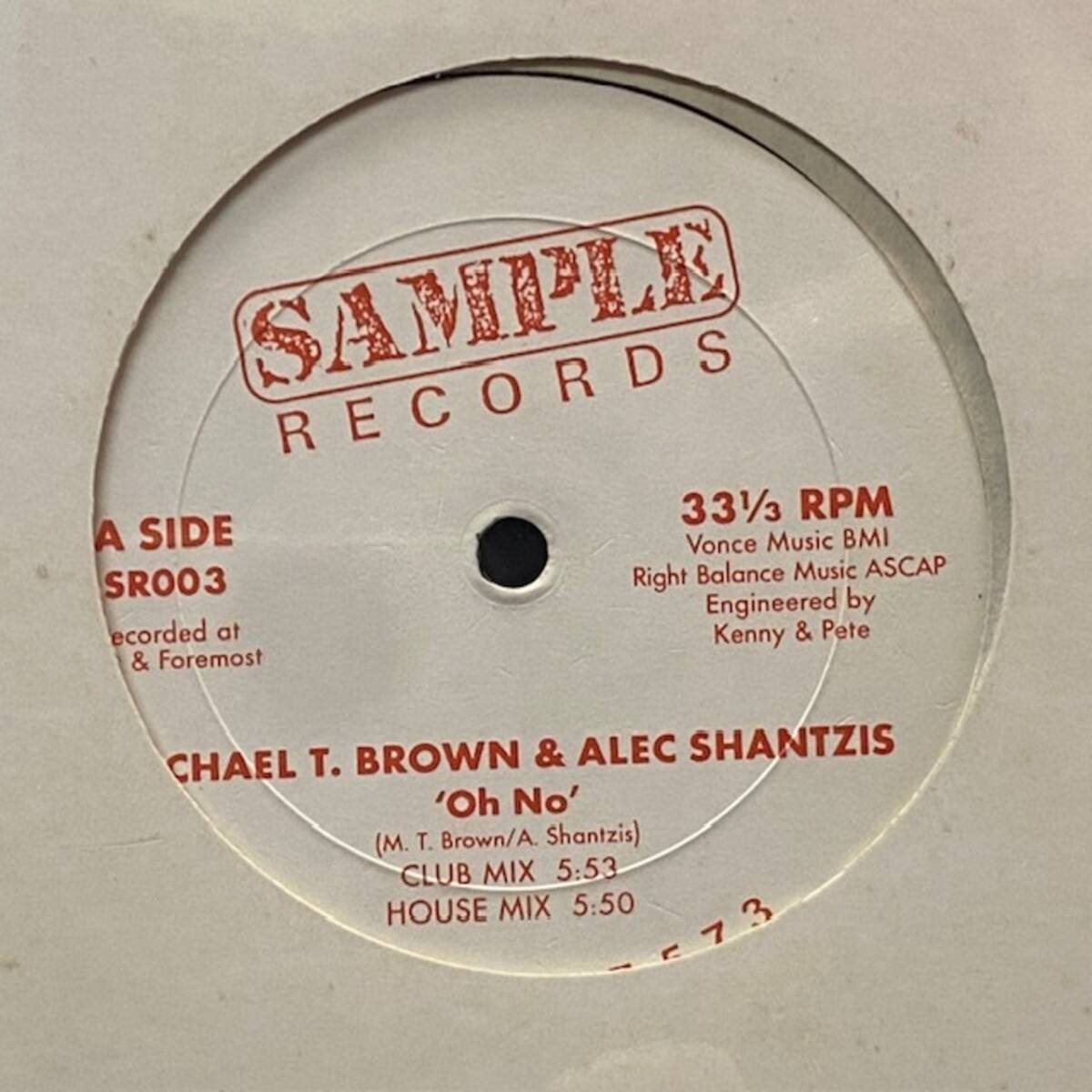 ★Michael T. Brown & Alec Shantzis - Oh No(★盤面極上品!)拍卖