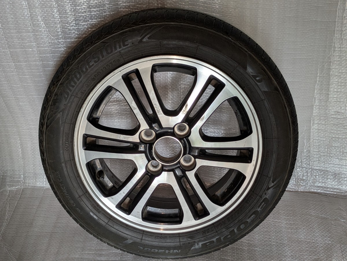 ホンダ純正 JF1/JF2 N-BOX カスタム アルミホイール タイヤ付 4.5Jx14 +40 4H 100 BS エコピア 155/65R14 1本のみ 棚番G-1101拍卖