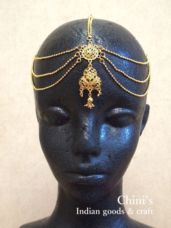 即決!☆ 新品 ヘッドジュエリー ゴールド ヘッドドレス ベリーダンス ティッカ ボリウッド拍卖