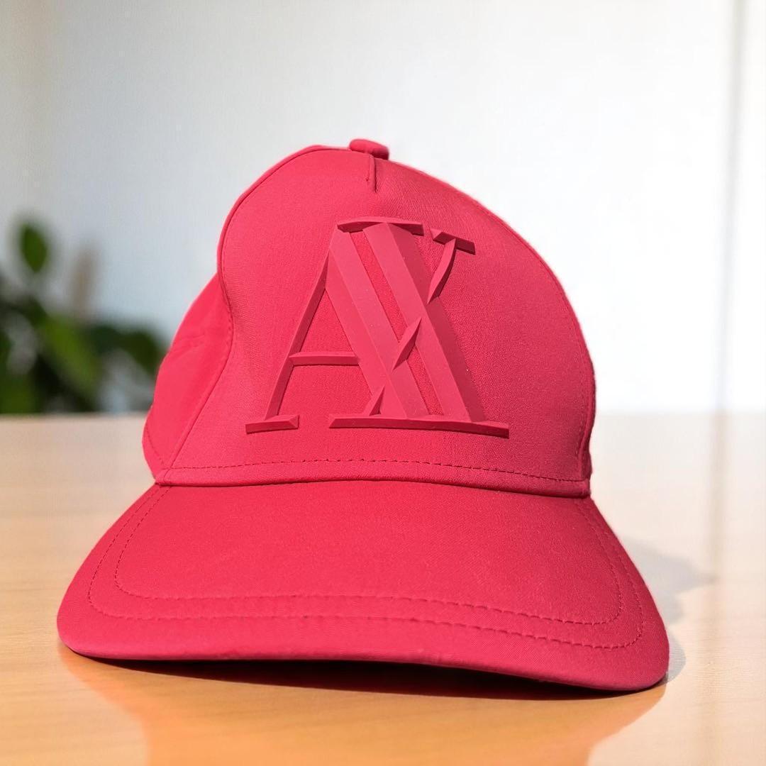 アルマーニ エクスチェンジ キャップ 赤 AXロゴ入り拍卖