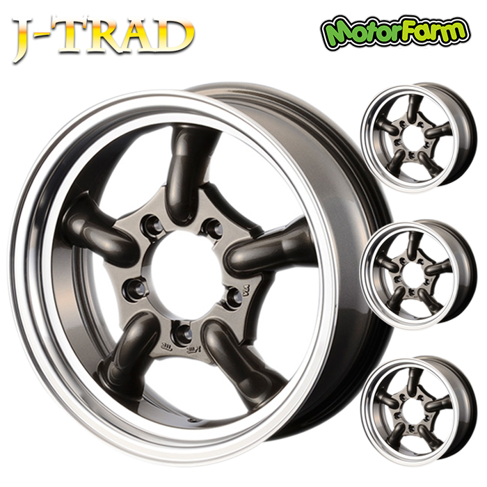 Motor Farm (モーターファーム) J-TRAD (ジェイ トラッド) 16x5.5J 5H/139.7 +20 ガンメタリック DCリム 【5本セット】拍卖