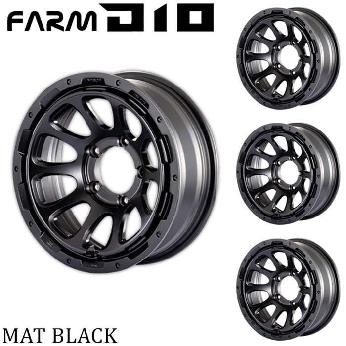 Motor Farm (モーターファーム) FARM D10 (ファーム ディ テン) 16x5.5J 5H/139.7 -25 マットブラック 【5本セット】拍卖