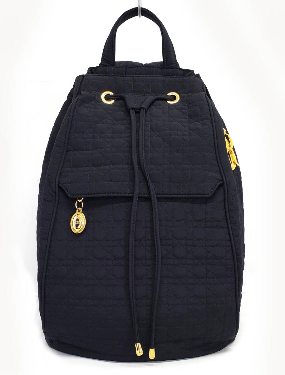 G511◆極美品【クリスチャンディオール】レディディオール ワンショルダーバッグ◆肩掛け クロスボディバッグ ベタ無 キャンバス 黒拍卖