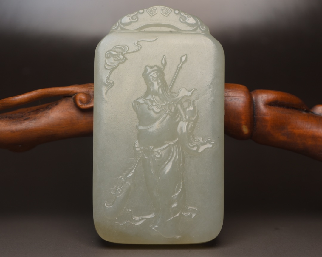 唐物 清 玉彫 和田玉 関公牌 玉質温潤細膩 沁色自然 包漿一流 極細工 古美術品 時代物 中国古玩 骨董品 D66拍卖