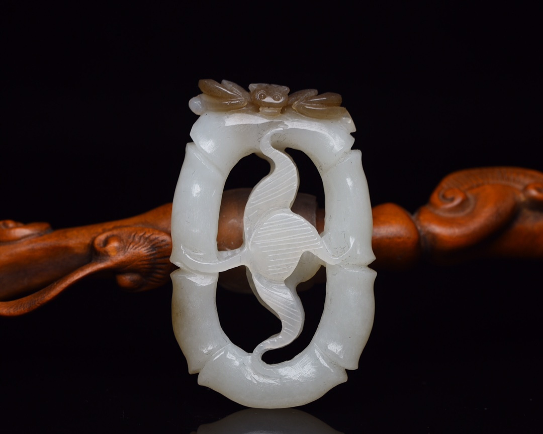 唐物 清 玉彫 和田玉 祝福把件 玉質温潤細膩 沁色自然 包漿一流 極細工 古美術品 時代物 中国古玩 骨董品 D66拍卖