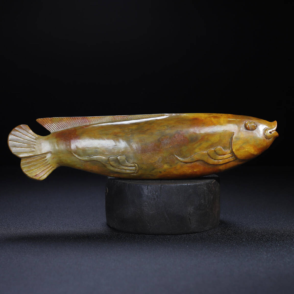 唐物 清 和田玉 魚 收藏品 極細工 中国美術品 時代物 中国古玩 骨董品 D66拍卖