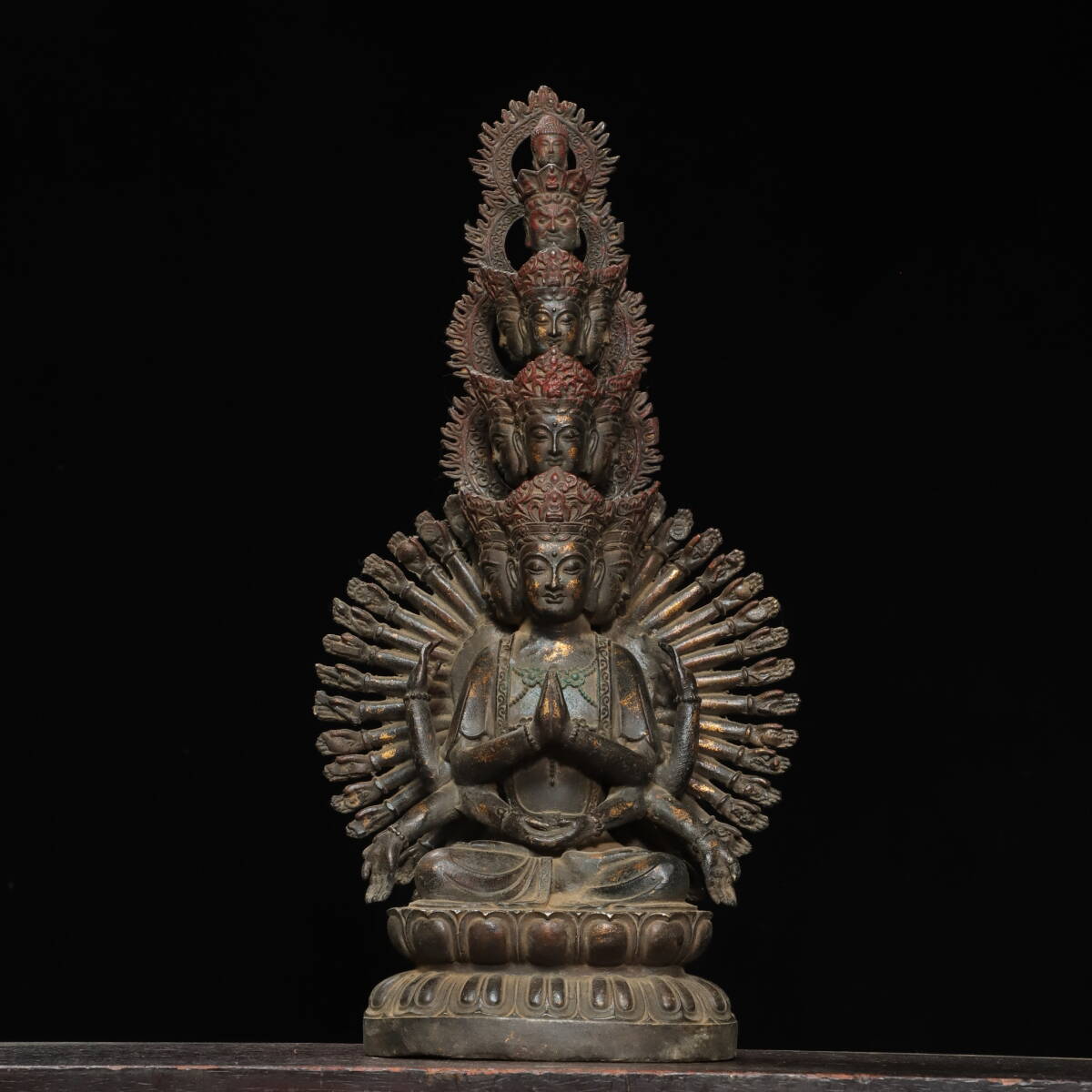 唐物 清 銅拓金【千手観音】仏像 奉納されていた 供養品 銅製品 古美術品 時代物 中国古玩 骨董品 D66拍卖