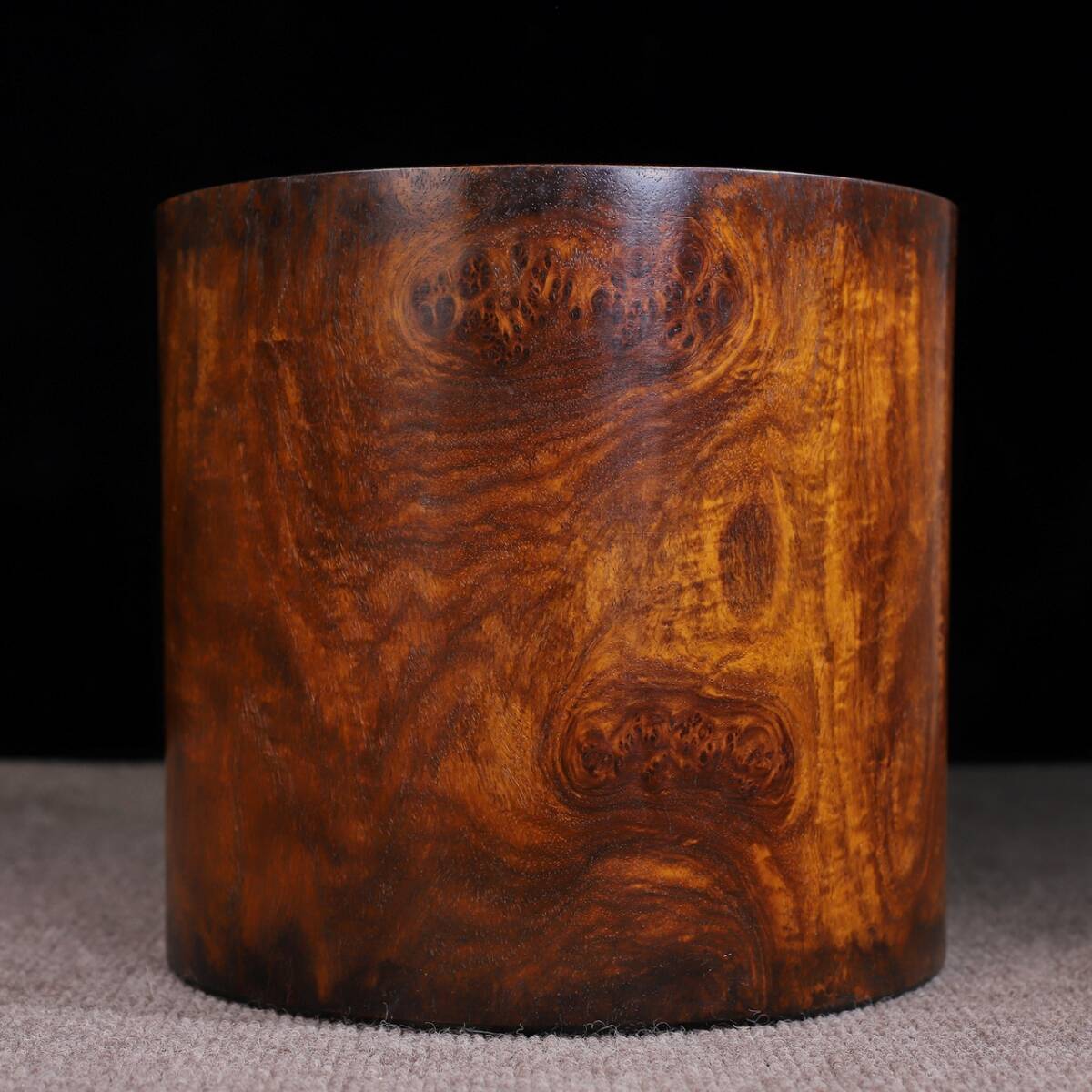 唐物 清 花梨木 芥子花紋 筆筒 筆道具 文房具 古美術品 時代物 中国古玩 骨董品 D66拍卖