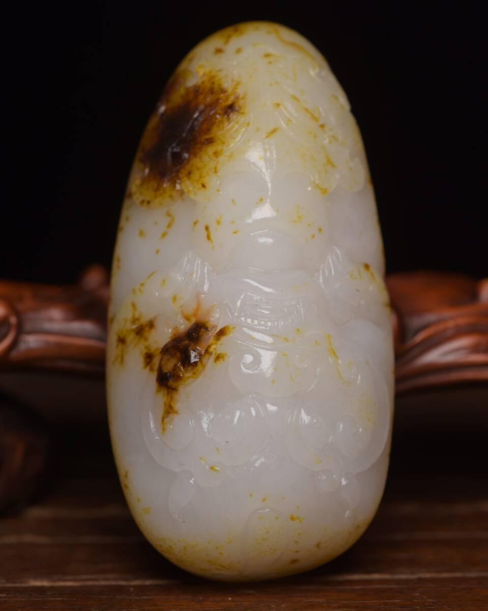 唐物 清 玉彫 和田玉 原石 玉質温潤細膩 沁色自然 包漿一流 極細工 古美術品 時代物 中国古玩 骨董品 D66拍卖