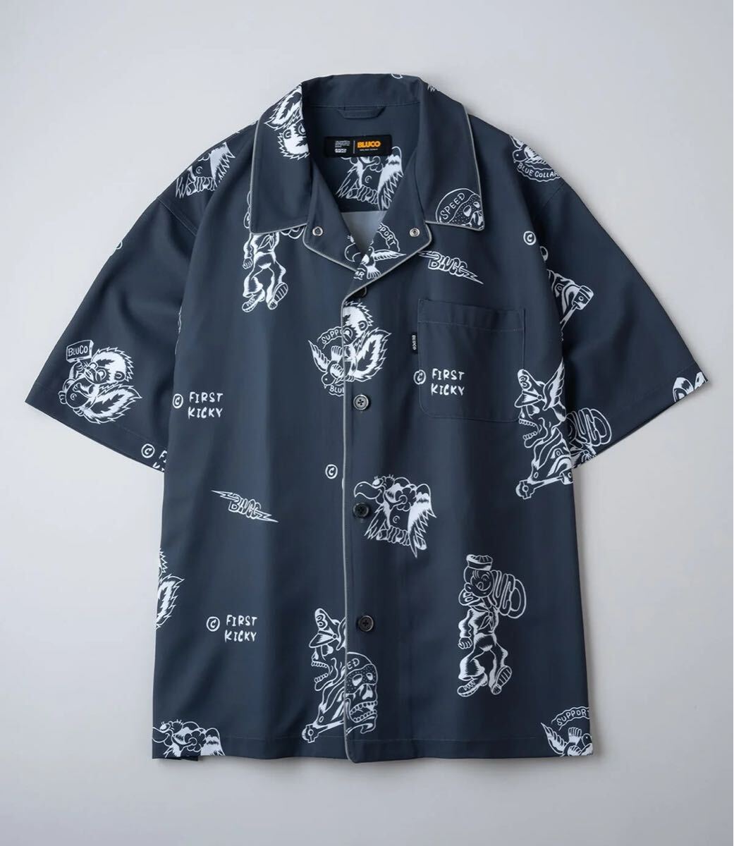 BLUCO/ブルコ POOLSIDE SHIRT -TATOO- チャコール L拍卖
