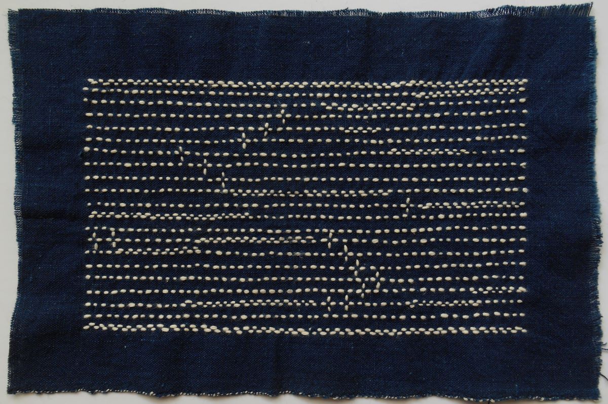 <89>刺し子 手刺し 古布藍染木綿 手作り材料に拍卖