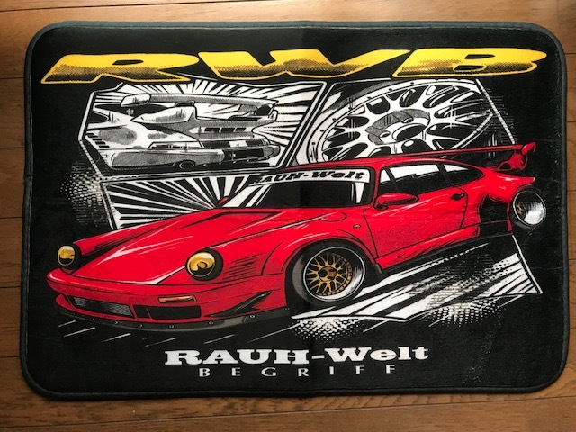 真っ赤なポルシェ 911 RAUH-Welt ロゴ!玄関・お部屋マット 誰も持ってない? 934 993 964 930ターボ ナローポルシェ拍卖