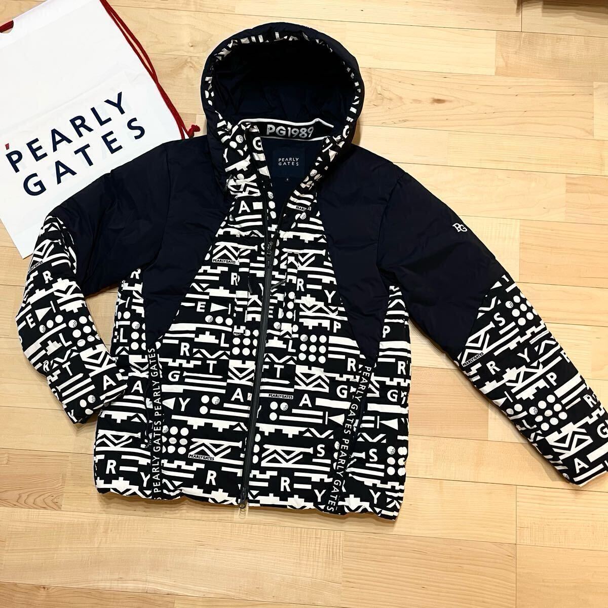 ★極美品 パーリーゲイツ ロゴ総柄 ダウンジャケット スニードブルゾン メンズ ★送料無料 正規品 拍卖